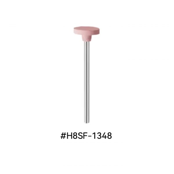 EVE UNIVERSAL H8SF-1348 pink silicone polishing wheel, mounted for fine polishing