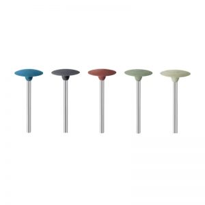 EVE® EVEFLEX Silicone Polishing Wheel kit, 14.5x2.5mm knife edge, dark blue, grayish black, reddish brown, grass green, light green polishers