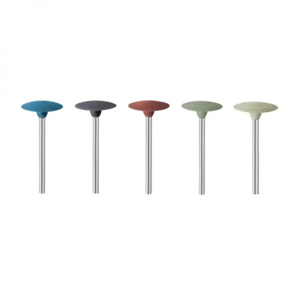 EVE® EVEFLEX Silicone Polishing Wheel kit, 14.5x2.5mm knife edge, dark blue, grayish black, reddish brown, grass green, light green polishers
