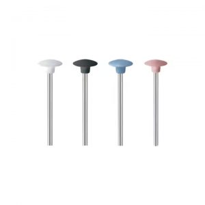 Four EVE UNIVERSAL HP-H9 dish-shaped silicone polishers in white, black, blue, and pink