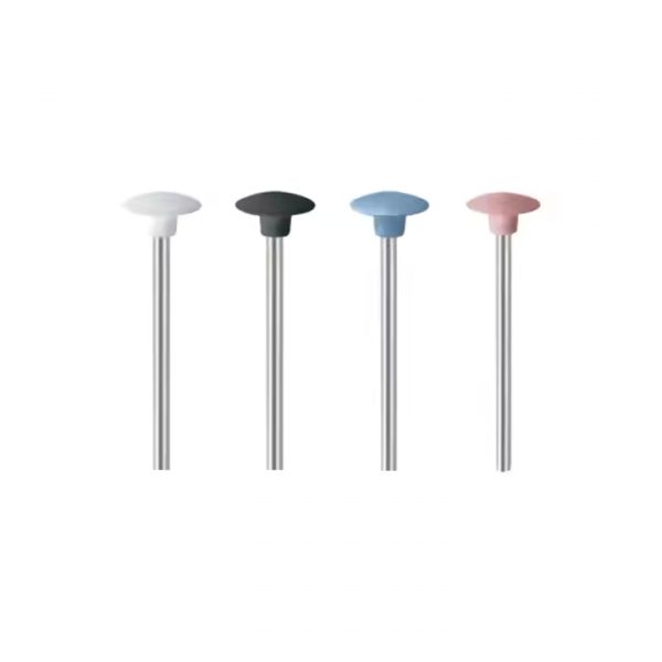 Four EVE UNIVERSAL HP-H9 dish-shaped silicone polishers in white, black, blue, and pink