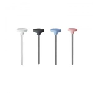 Four EVE UNIVERSAL Silicone Polishing Wheels (white, black, blue, pink) for dental and jewelry polishing