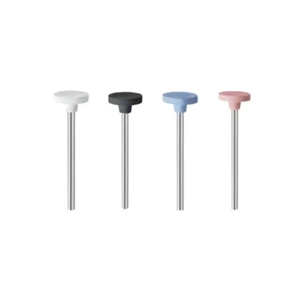 Four EVE UNIVERSAL Silicone Polishing Wheels (white, black, blue, pink) for dental and jewelry polishing