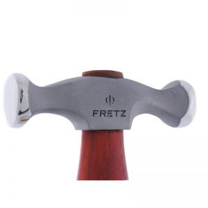 fretz plannishing Hammer with wooden handle showing flat and dome faces