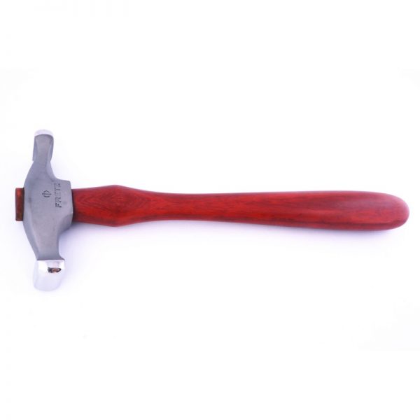 full view of the fretz hmr 2 wide raising hammer highlighting its ergonomic design wide faces and rich wooden handle