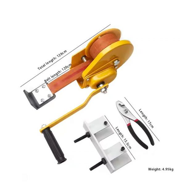 manual wire drawing bench with dimensions total length 129cm belt 120cm plier 17cm mounting bracket 15.5cm Product weight 4.95kg