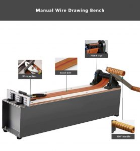 manual wire drawing bench with wire pullers fixed clip good belt and 360 handle features scaled