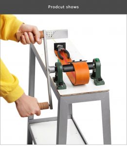 user operating the high stand manual wire drawing bench demonstrating the wire drawing process scaled