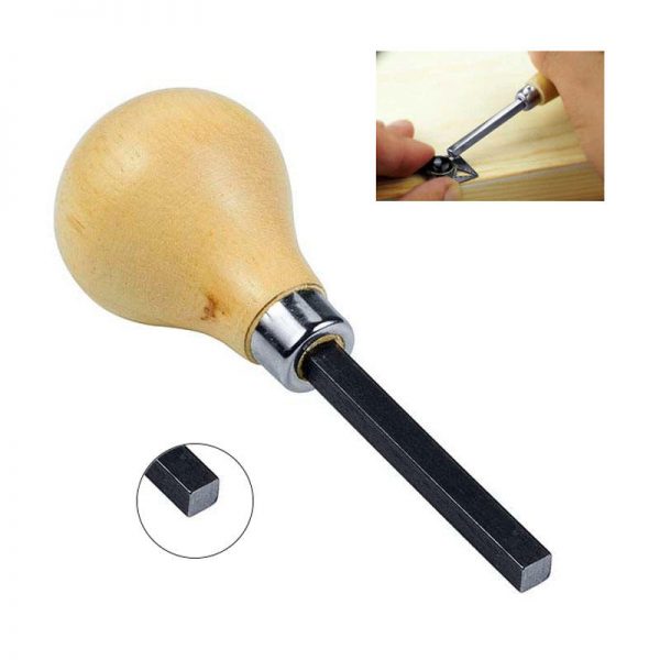 A Stuccler bezel pusher roller, a core piece of the jewelry stone setting tools, with an inlay showing it securing a stone