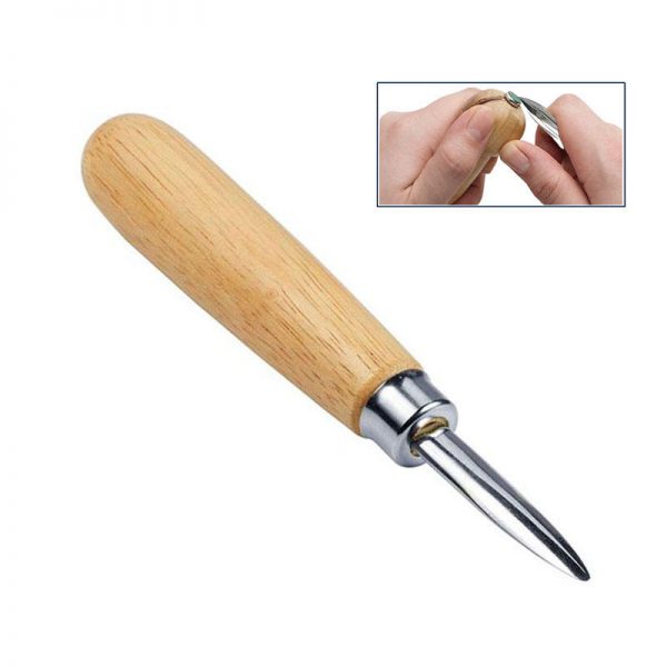 A Stuccler straight burnisher from the jewelry stone setting tool kit, with an inlay showing it smoothing a setting