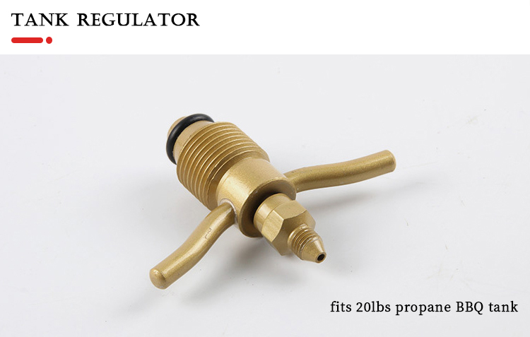 A close-up image of the tank regulator for the ORCA M75 CPA torch, showing that it is compatible with a 20lbs propane BBQ tank