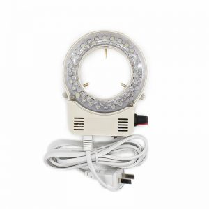 A white 48 LED ring light for micro-inlay machine, showing the light, controller, and power plug