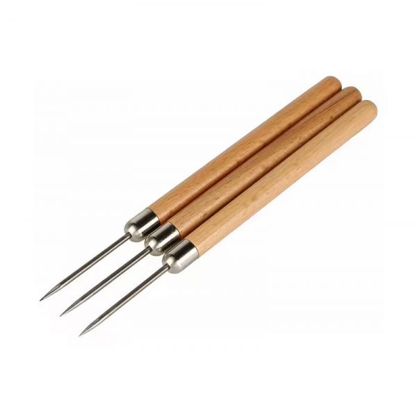 Another angled shot of the Stuccler titanium solder picks, a 3-piece jewelry welding kit with wooden handles