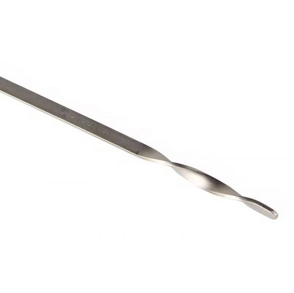 Close-up of the twisted, ergonomic handle of the Stuccler ErgoLast titanium soldering poker