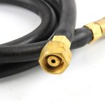 Detailed close-up of the ORCA M125TF hose's female brass fitting with US standard thread