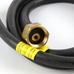 Detailed close-up of the female brass fitting on the ORCA M125TQ European Standard LPG hose