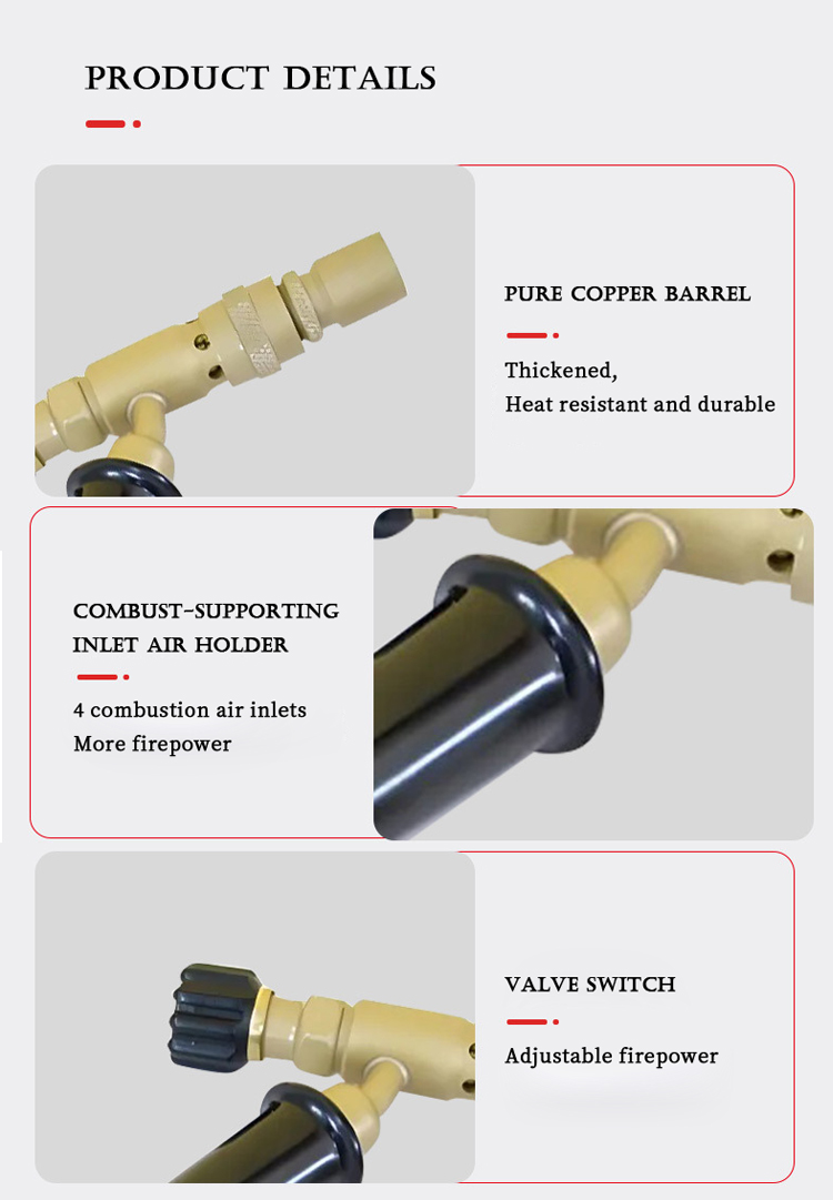 Detailed view of the ORCA torch features, highlighting its pure copper barrel, air inlets, and adjustable valve switch