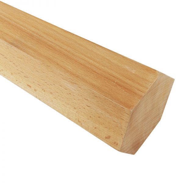 Detailed view of the top angled edge of a Stuccler® square wooden bracelet mandrel