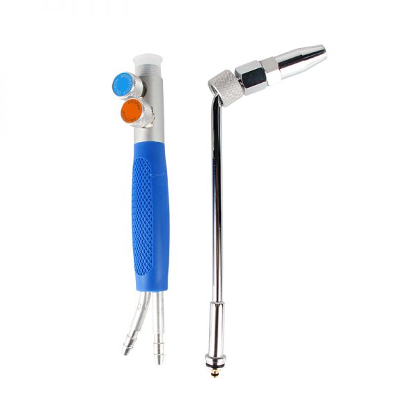Stuccler Micro-Head Torch handle connected to another specialized tip designed for detailed applications