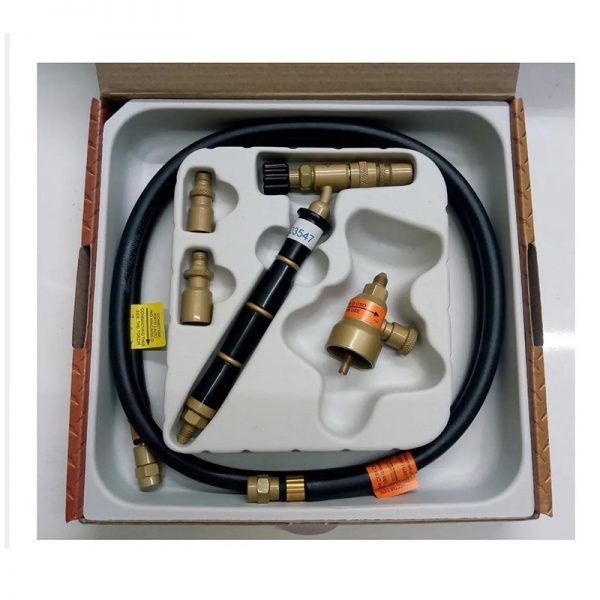 The ORCA M75 CPR torch kit and its components neatly arranged in a fitted box, showcasing its packaging and organization