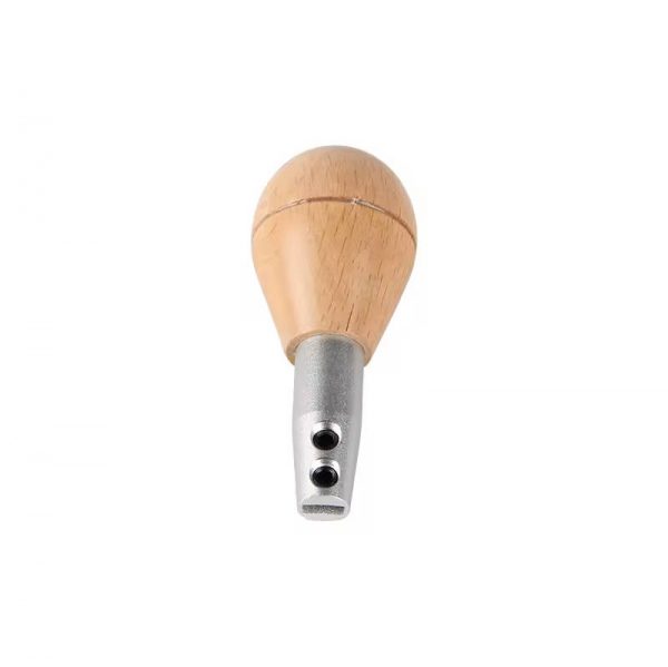 Top-down view of the Stuccler lightweight graver handle, showcasing its aluminum and wood construction
