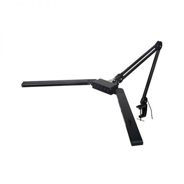 A black 30W LED jewelry lamp with its gooseneck folded, showing the clamp base and LED control box.