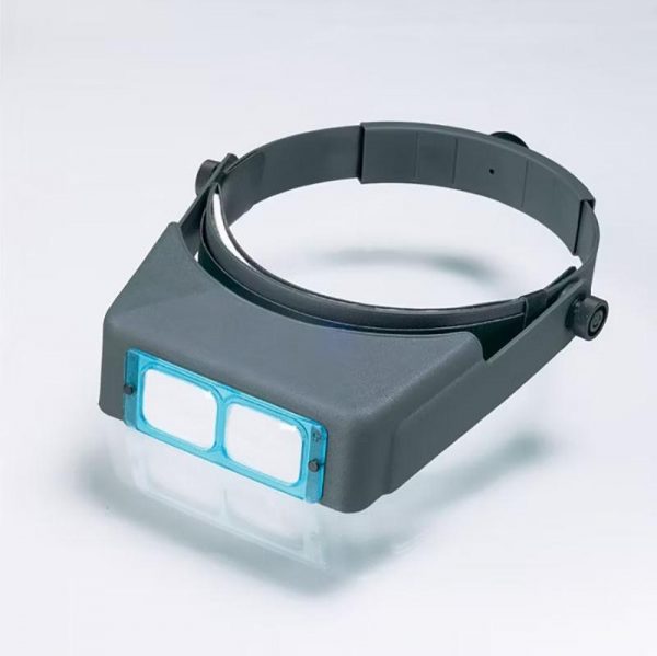 The Original Optivisor Head Magnifier on a white background with an angled view of the lenses.