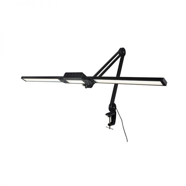 The black 30W LED Jewelry Work Lamp in an extended position, showing its bright, wide light coverage.
