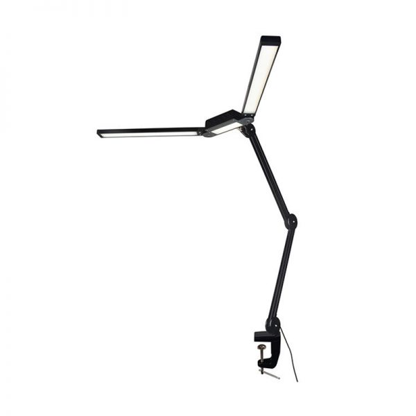 The black 30W LED Jewelry Work Lamp with its head adjusted to a V-shape, showing the bright LED light panels.