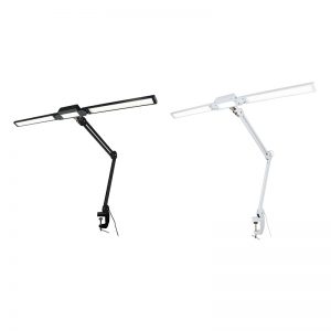 The new black and white 30W LED Jewelry Work Lamp, showing its flexible gooseneck and clamp base.